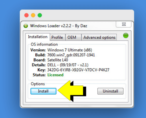 Windows 7 loader slic activation with oem crack patch